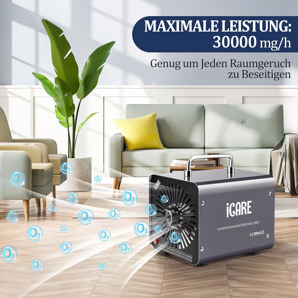MKSS® Ozone Generator - Air Purifier - Air Cleaner - 30.000 mg/u