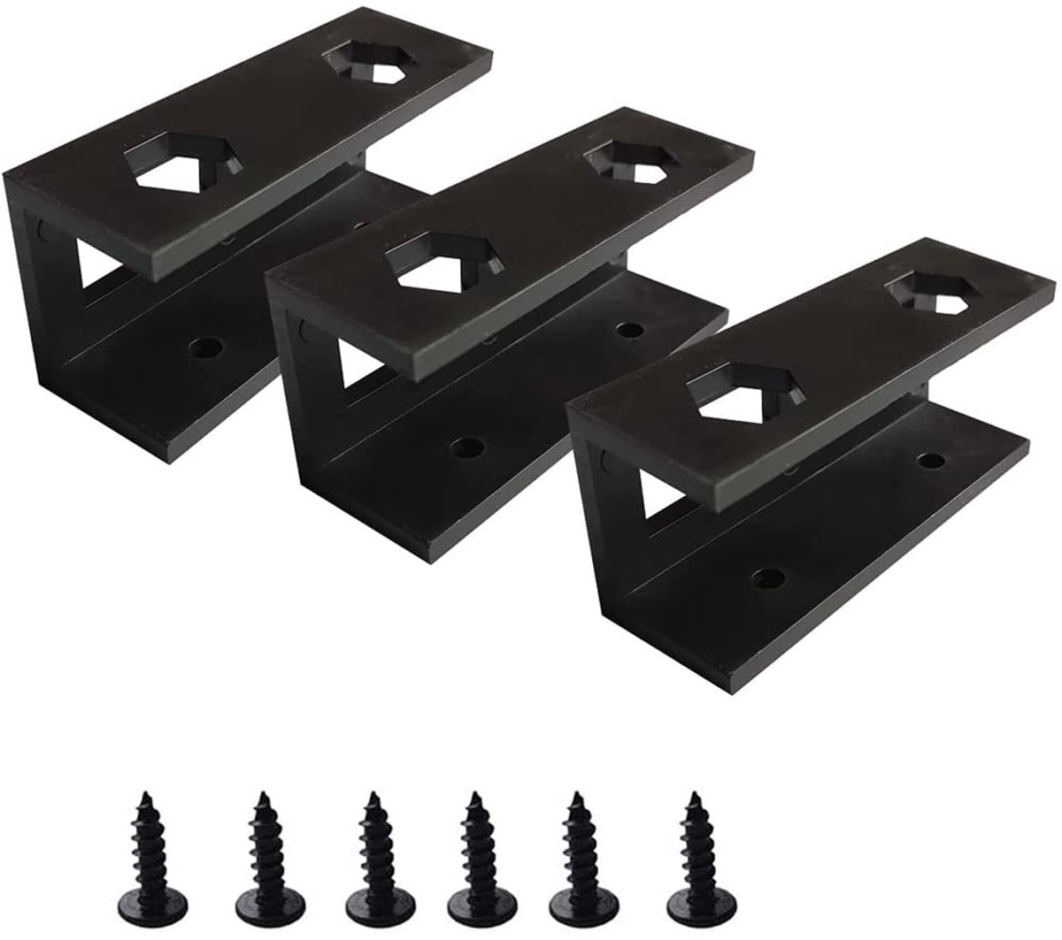 Image of 3-delige pc-houder onder bureau - laptophouder metaal - 1 stuk - zwart