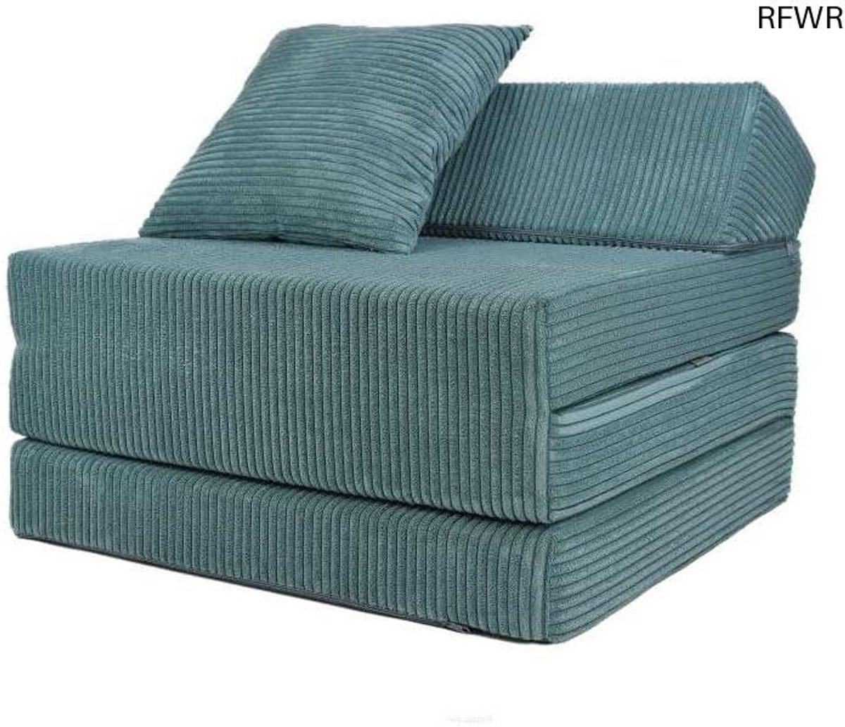 RFWR® Vouwmatras 200 x 70 x 10 cm met hoofdeinde en kussen – Ideaal voor kinderkamer en camping