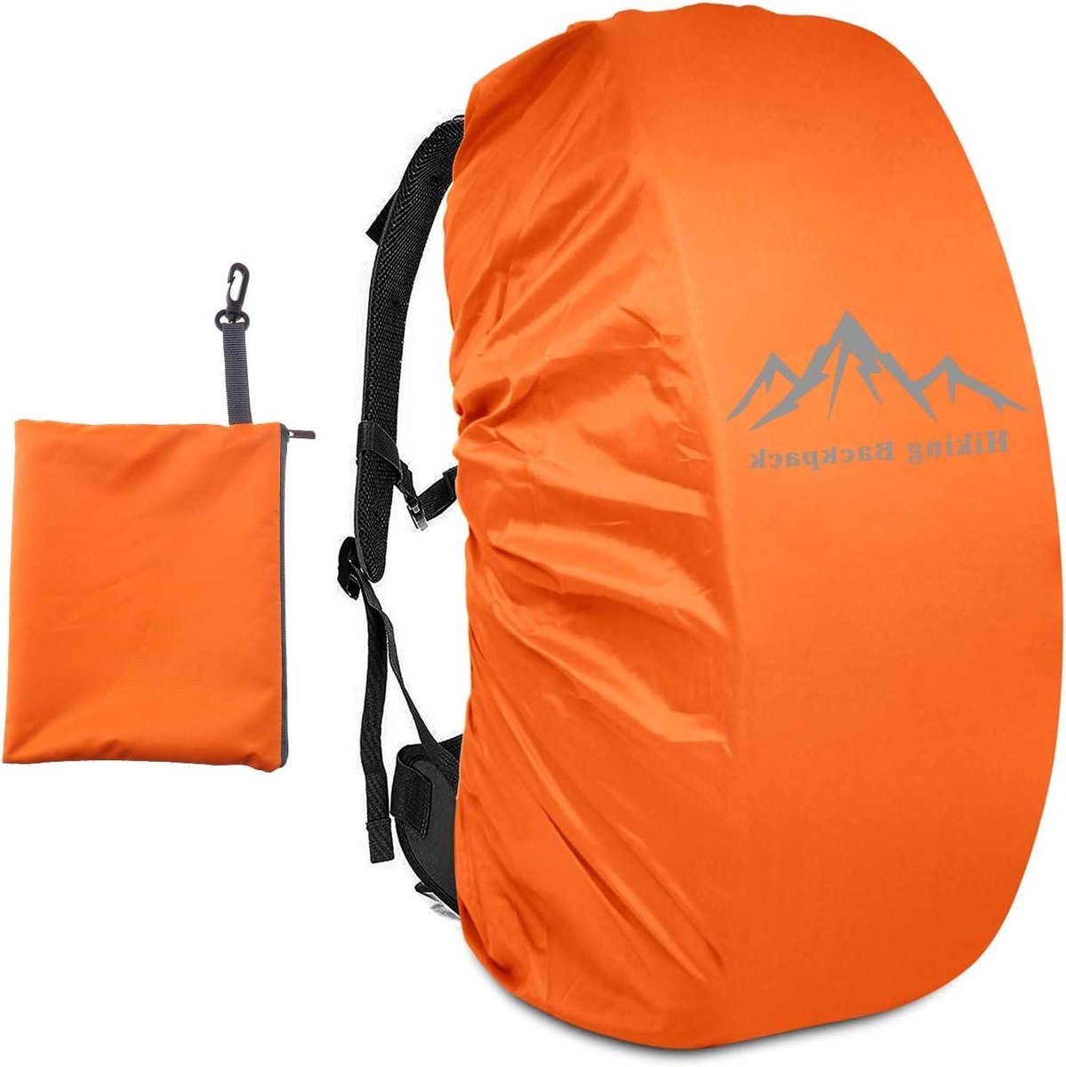 Allecto Plus - Regenhoes Rugzak 35L Reflecterend Waterdicht Orange - Buiten Reizen - Opbergtas & Cross-buckles