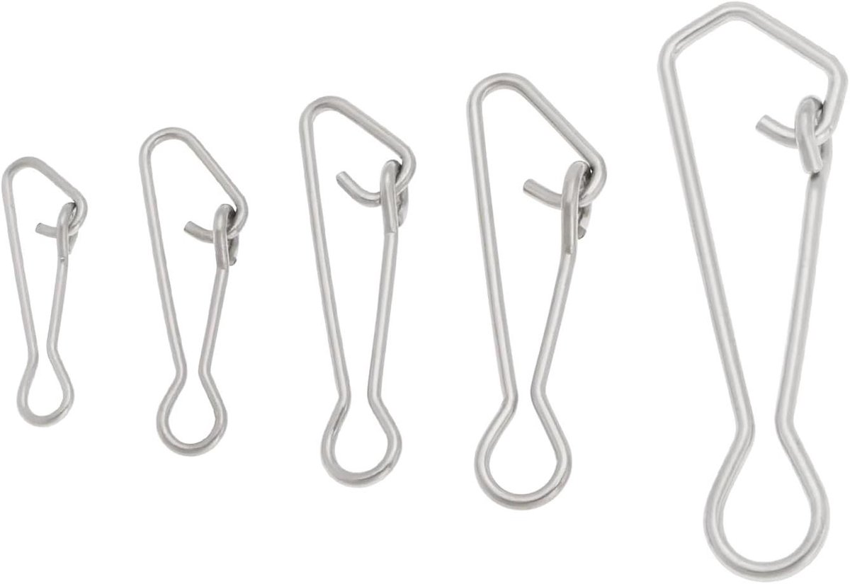 Allecto Plus - Viswartels Snap Links 100 stuks voor Zeevissen. Swivel Verbinding Gesp voor Zoetwater en Zeevissen (16mm 20mm 24mm 28mm 36mm) - Duurzame Visswivels.