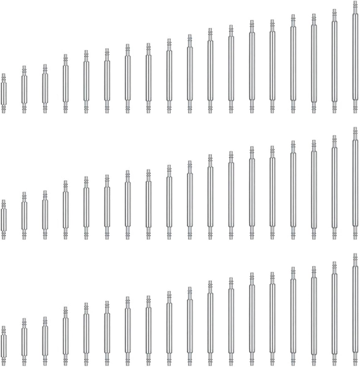 Allecto Plus - Horlogebandje veerpennen set voor horlogereparatie - 8-25 mm roestvrijstalen pennen