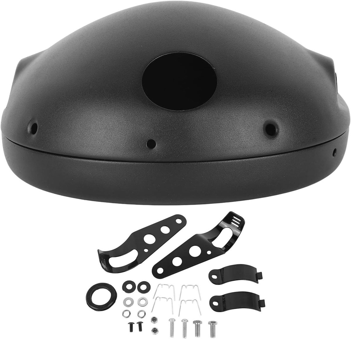 7 Inch Motor koplamp behuizing van aluminium met sterke bescherming en decoratie in mat zwart voor motoren. Maak je motor compleet!