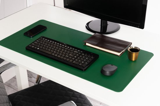 Sous-main - Sous-main - Organisateur de bureau - Sous-main - Cuir artificiel de haute qualité - 80 x 40 cm - Vert