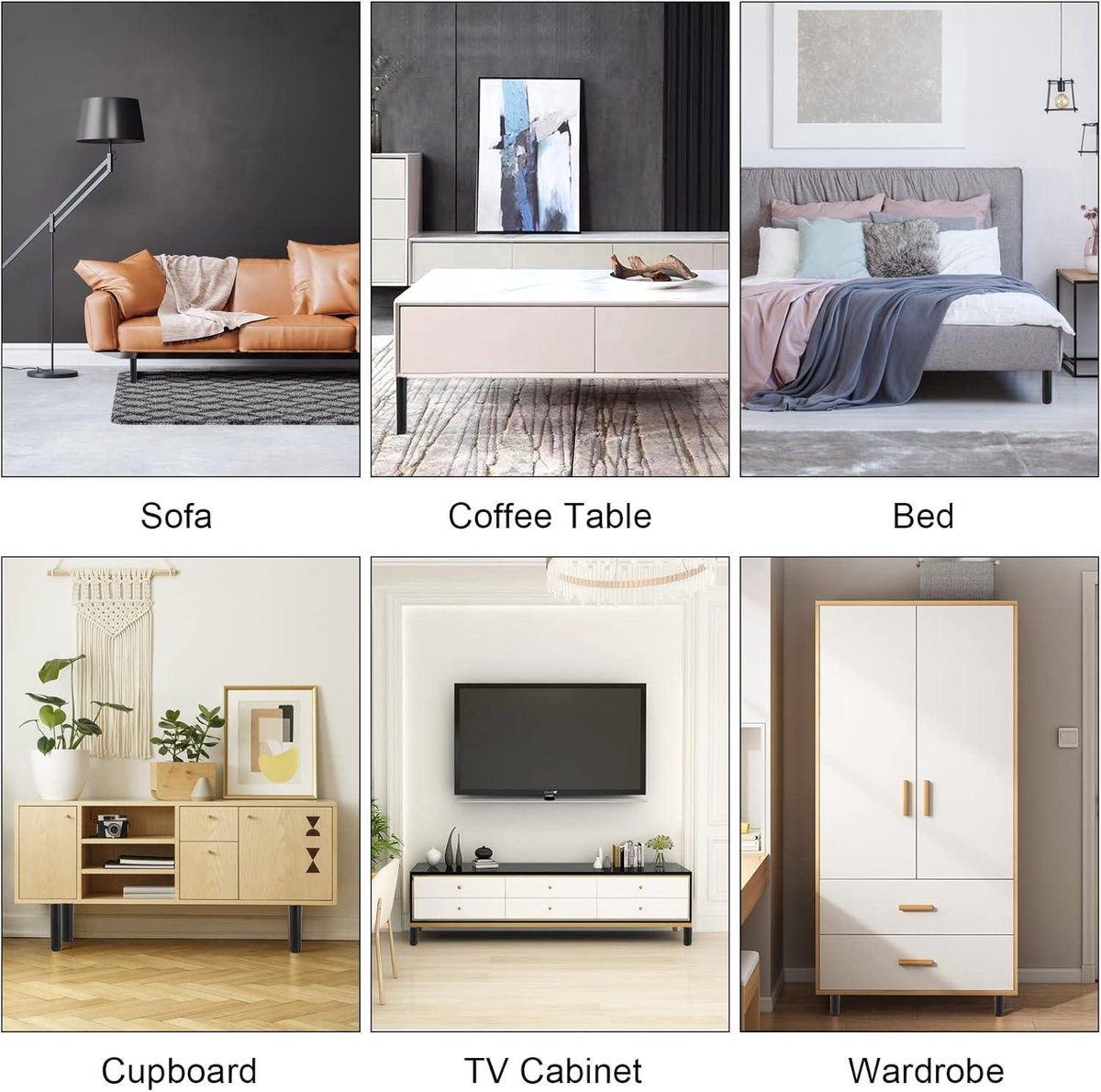 Belle Vous (4 Pak) Wit Metaal Gehelde Meubel Poten - 10 cm - Non-slip Gehelde Vervangingsvoetjes voor Kast, Sofa, Tafel/Bureau, Stoel & Bed
