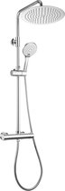 Compleet Douchesysteem - Nurion Doucheset - Hoofddouche & Handdouche- rond Regendouche - Verstelbare Regendouche - Chrome