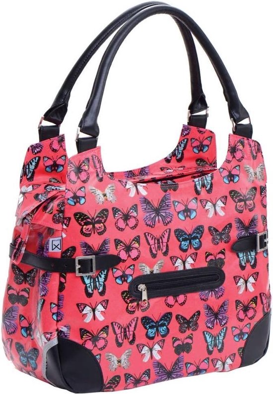 Willex Shopper - Enkele Fietstas - 13 liter - Fuchsia Butterfly