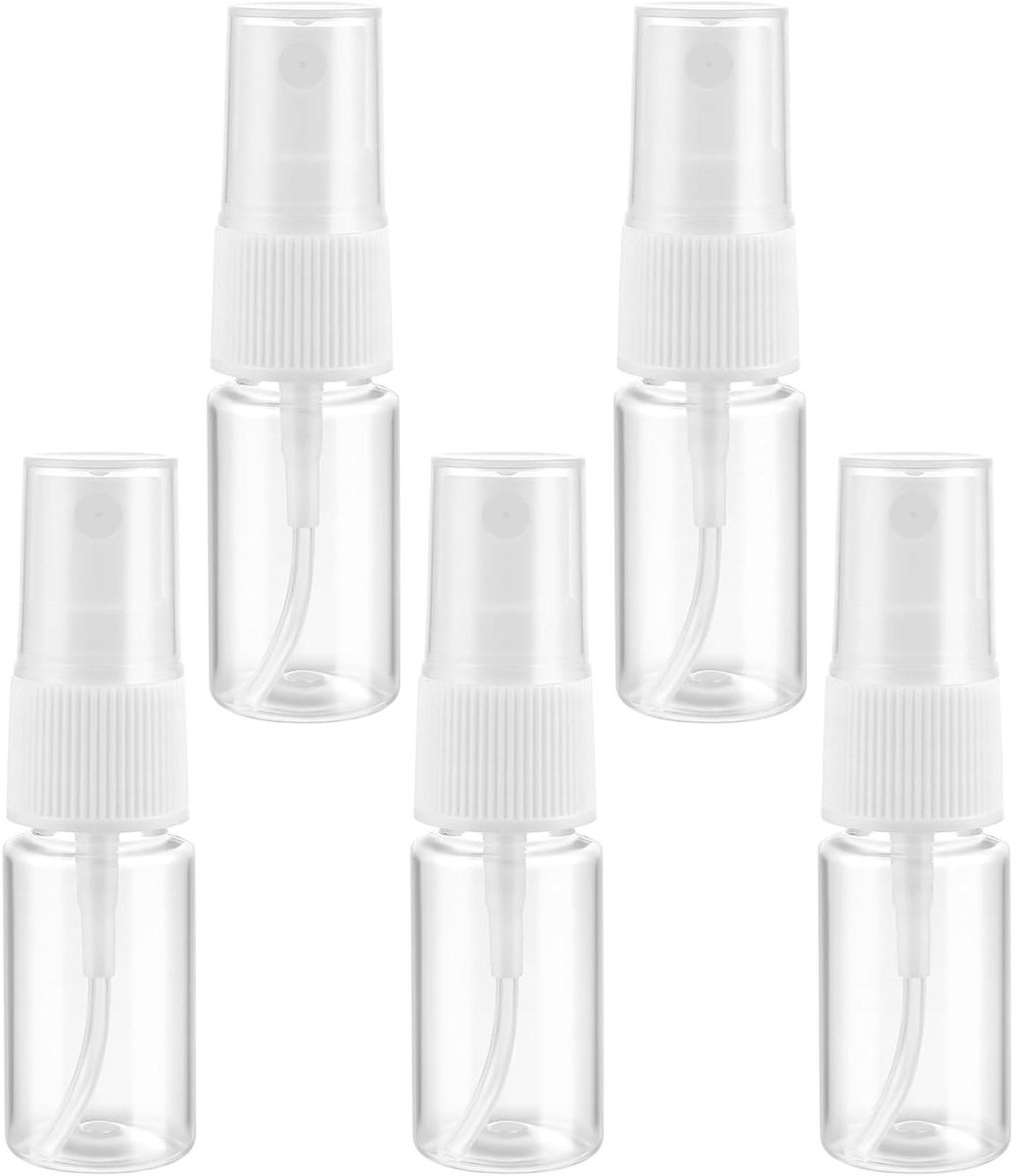 Image of 5x Navulbare Mini Spuitflessen 10 ml voor Cosmetica en Etherische Oliën - Fijne Nevel Verstuiver - Transparante Kunststof