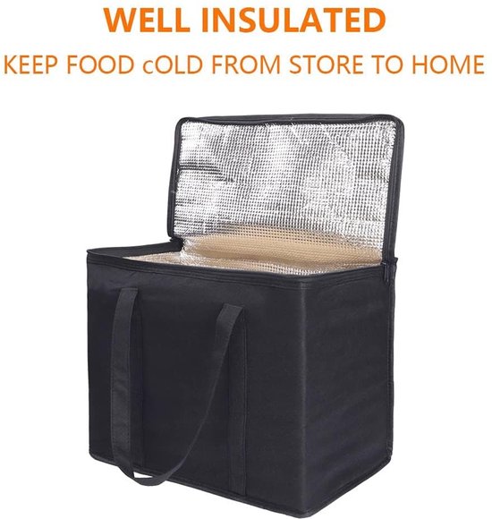 Koeltas, 30 liter koelbox, grote opvouwbare koelmand, isoleertas, picknicktas, lunchtas, thermotas, koeltas voor levensmiddelentransport van KOEL — afbeelding 4