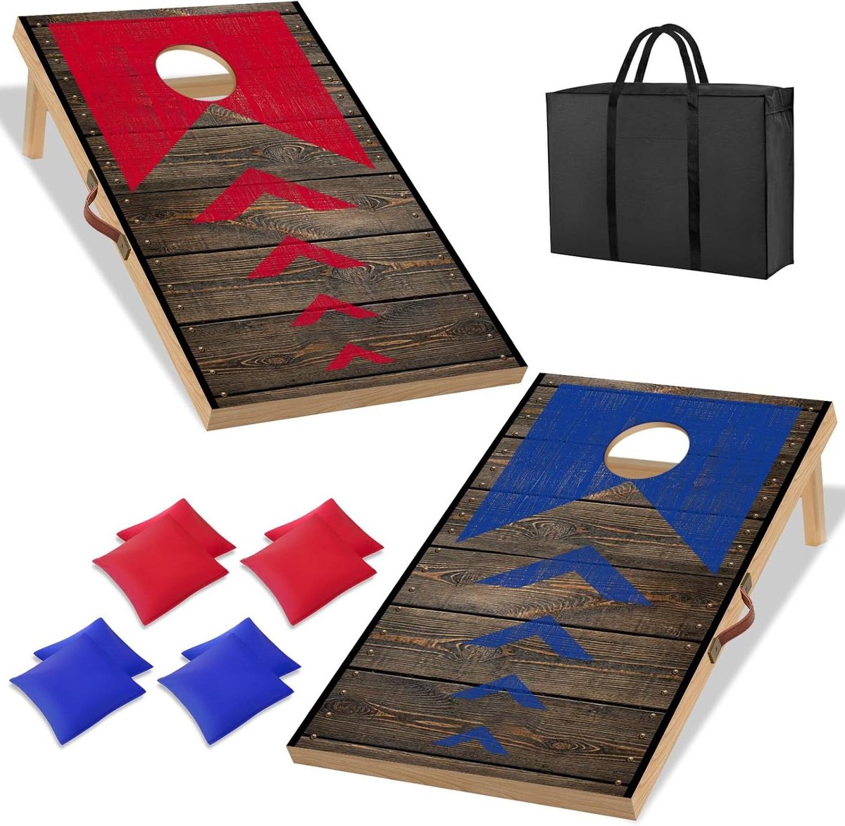Allecto Plus - Cornhole board set voor buitenspellen met draagtassen