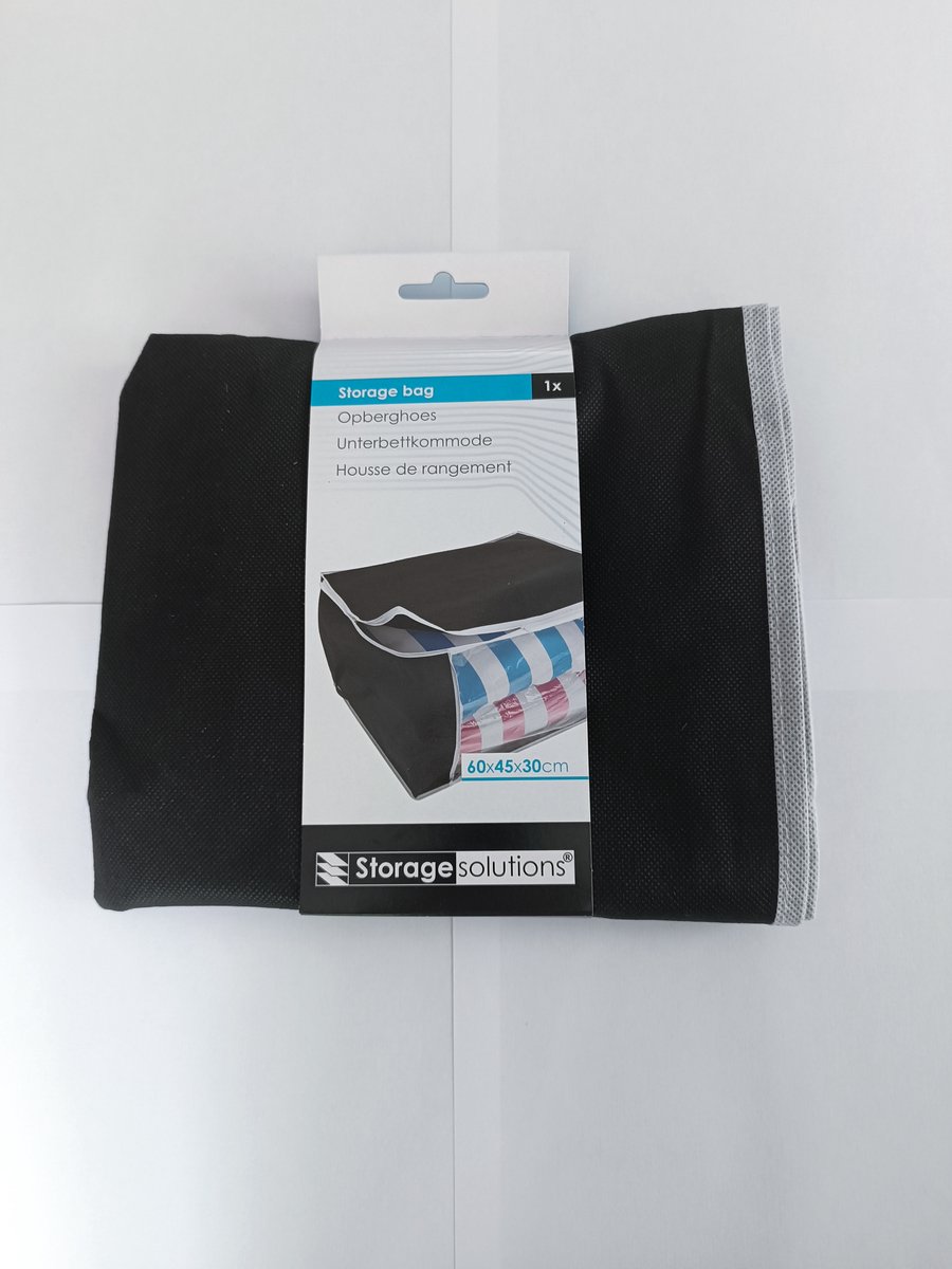 Opslagoplossingen opbergtas onder het bed - zwart, 60 x 30 x 45 cm