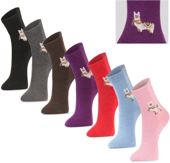 Alpaca-wollen sokken (Maat 36-41) - 3 Paar - Thermo - Random Mix - Dikke sokken - Warme sokken - Winter sokken - American Alpaca - Vrouwen
