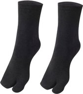 Teensokken - Tabi Sokken Set - Japanse sokken - Unisex Grote Teen Sokken - Slipper sokken - 1 Paar Zwart Sandaal sokken - Kleur Zwart
