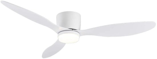 LuxiLamps 3 Blad Plafondventilator Wit 105 cm LED Lamp 6 Snelheden Afstandsbediening Stil & Energiezuinig
