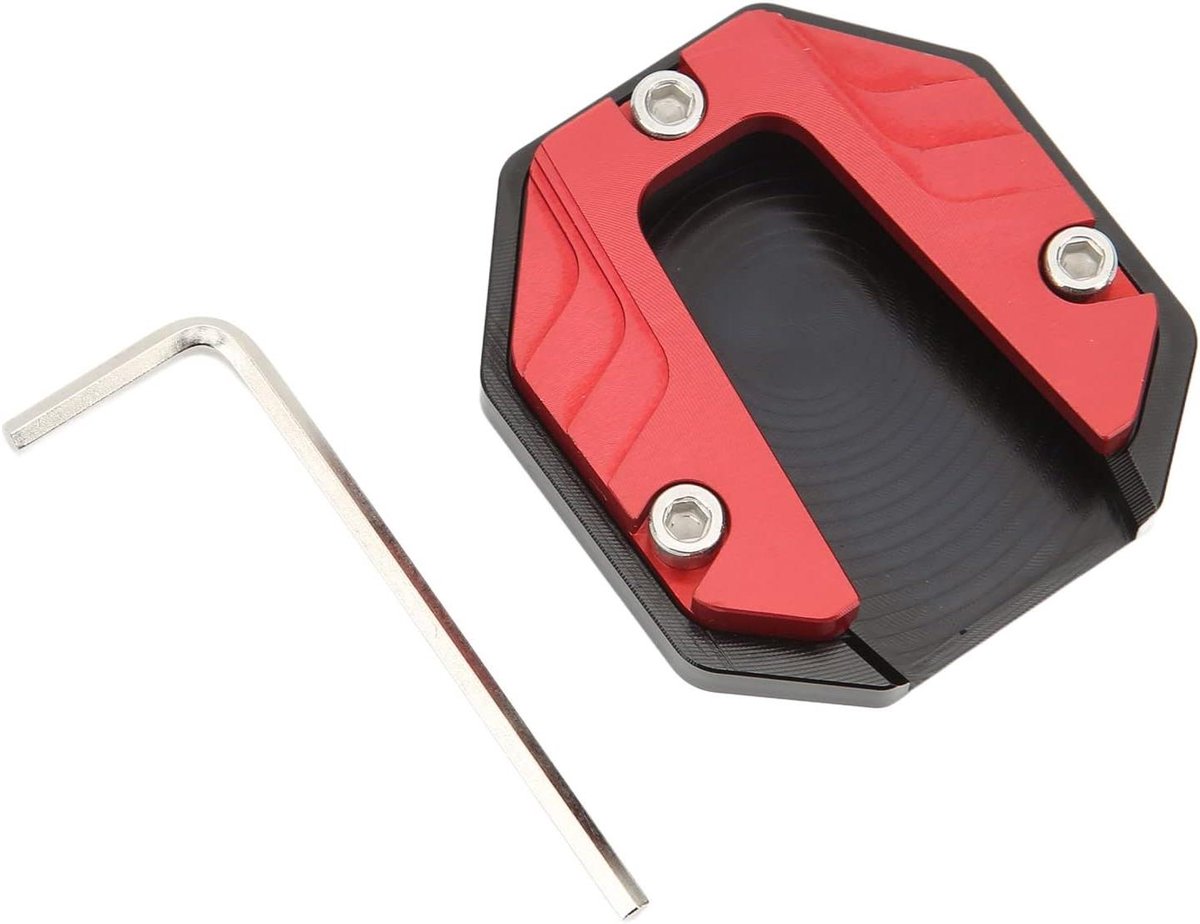 Inovra Plus - Zijstandaard Plaatpad Verlengvoet Motorfiets (Rood) - Hoge Sterkte Accessoire