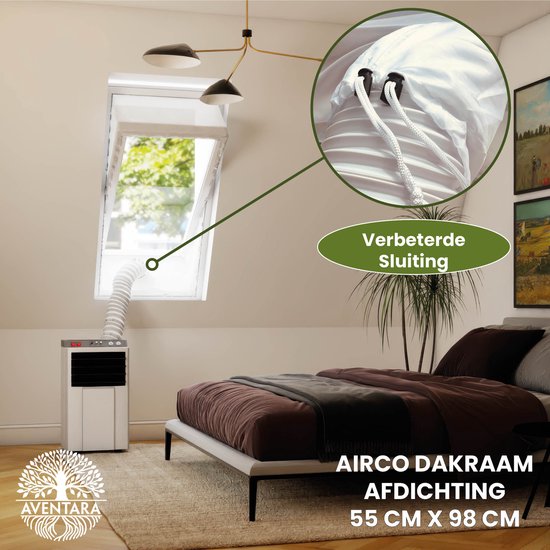 Airco Dakraam Afdichtkit 55×98 cm voor Velux CK04, Fakro, Optilight, Luxtra – Slang afsluiten, herbruikbaar