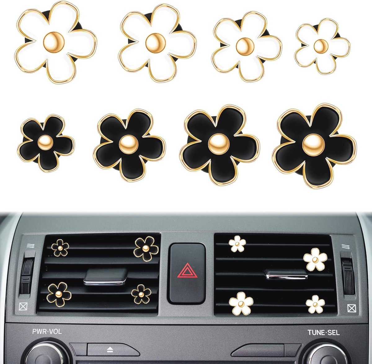 Image of 8 Stuks Bloemen Ventilatieclips voor Auto Decoratie