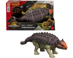 Jurassic World Rebirth Wild Brullende Ankylosaurus - Met geluid en met de staart gestuurde aanval