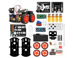 SyncGear 4WD Robot Bouwpakket - Starter Kit geschikt voor Arduino - Elektronica Experimenteerdoos - Elektronica Bouwpakketten - Inclusief Nederlandse Handleiding
