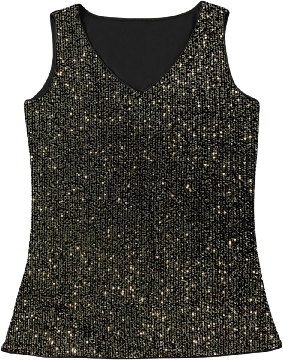 Bovista Topje Dames - Kleding - Shirt - Blouse - Kort - Volwassen - Zwart/Goud