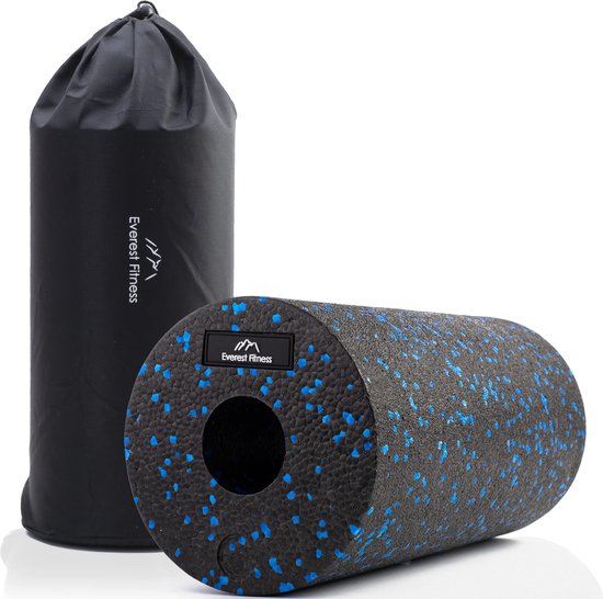 EVEREST FITNESS foam roller massage 30 cm - Medium tot harde massage roller - Met tas en oefeningen boek - Voor tijdens of na sport - Ter ontspanning