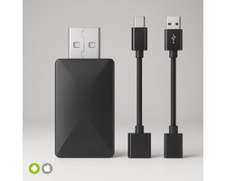 2-in-1 Carplay Dongle - Draadloos CarPlay & Android Auto - USB-A & USB-C - Plug & Play - Zwart - 2025 Model