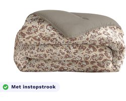 Zelesta Royalbed Sand panter 200x200 - Dekbed zonder overtrek - met Instopstrook - Wasbaar dekbed met Vaste Overtrek - All year zomerdekbed & winterdekbed