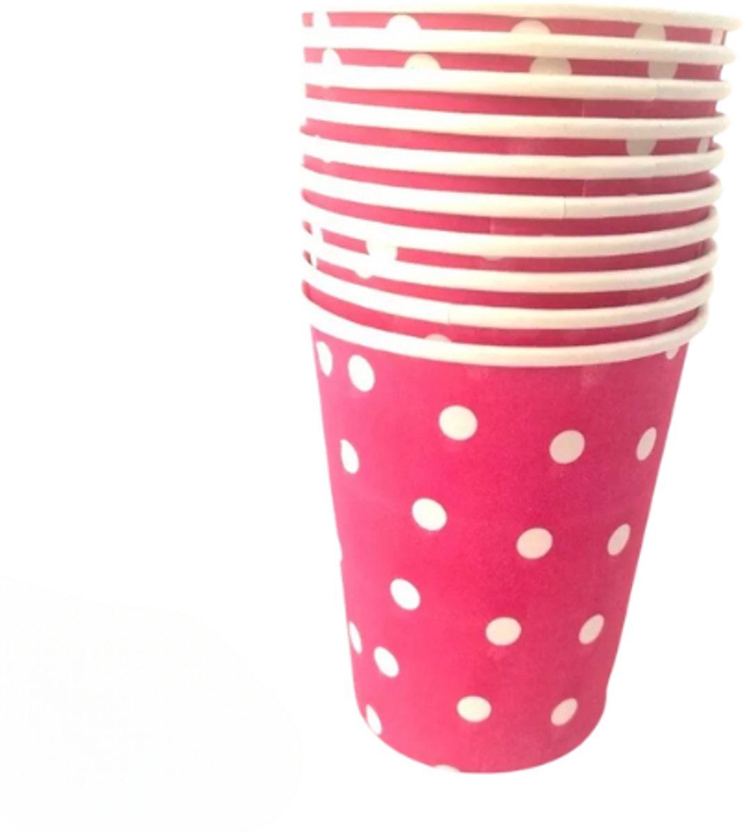 Wegwerpbekkers Karton - Roze Polka Dots - 8 stuks