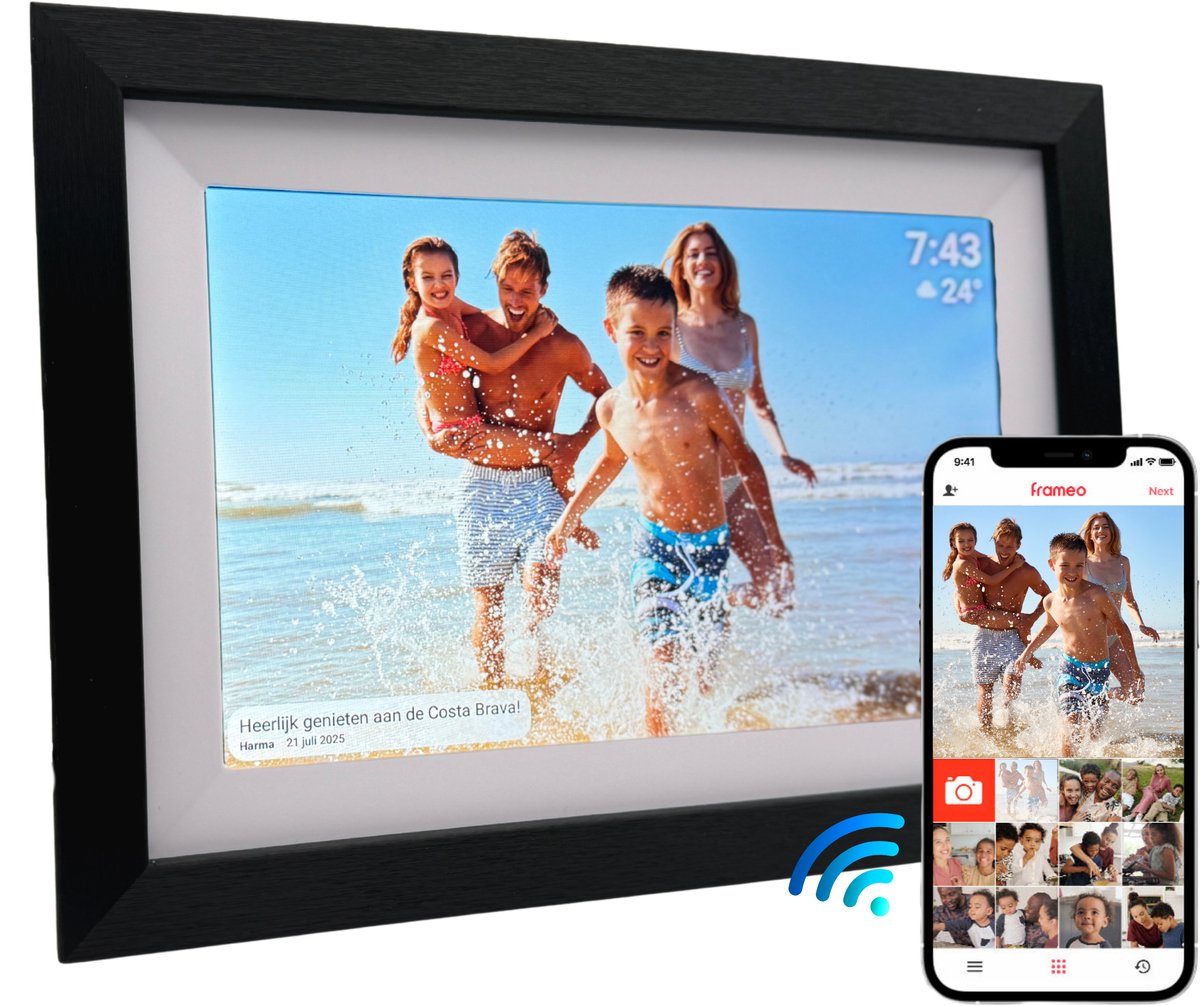 UMBRION Digitale Fotolijst - Zwart Hout - Frameo - 10.1 inch - UMBRION - €67,95