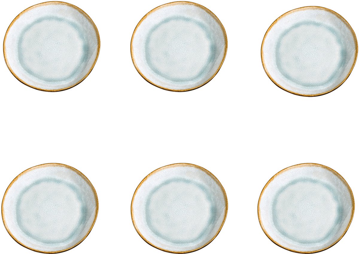 Medard de Noblat - Shadow Aqua - Dessertbord 20.5 cm - 6 delig