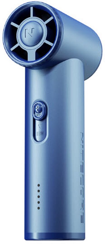 Oplaadbare Nitecore NEF01 Handventilator Blauw, Compact, Lichtgewicht, 5 Snelheden, USB-C, 13 uur batterij