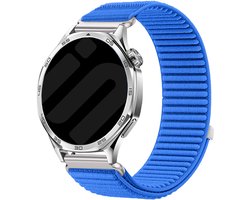 Strap-it Wave Nylon Bandje 22mm – Geschikt voor Samsung Galaxy Watch 3 45mm / 1 46mm / Gear S3 – Amazfit GTR 2/3/4 – Polar Vantage M / Grit X – OnePlus Watch 1/2/3 – Huawei Watch GT 2/3/4/5 46mm – Suunto Run / Race / Vertical / 9 Peak – Royaal Blauw
