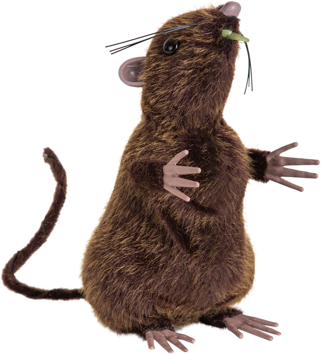 Staande Bruine Rat 12 cm