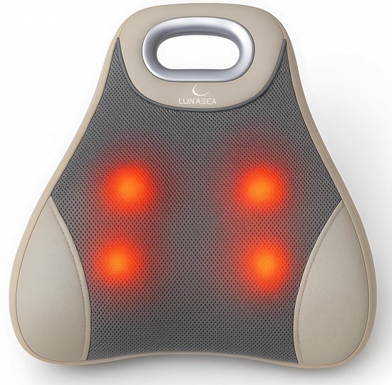 LunaSea's Luxe Massagekussen Shiatsu Infrarood Wit/Grijs - LunaSea's - €59,95