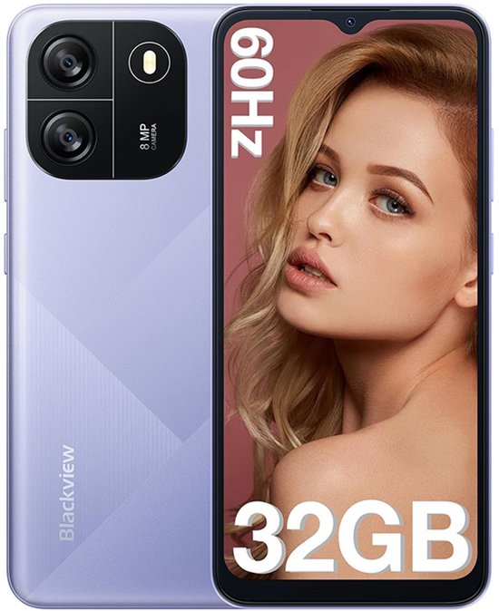 Blackview WAVE 6C Smartphone - 4GB RAM - 32GB ROM - 6.52 inch - 4G Dual SIM - 5100mAh - 6.52 inch - Android 13 - 60Hz - GPS - Paars