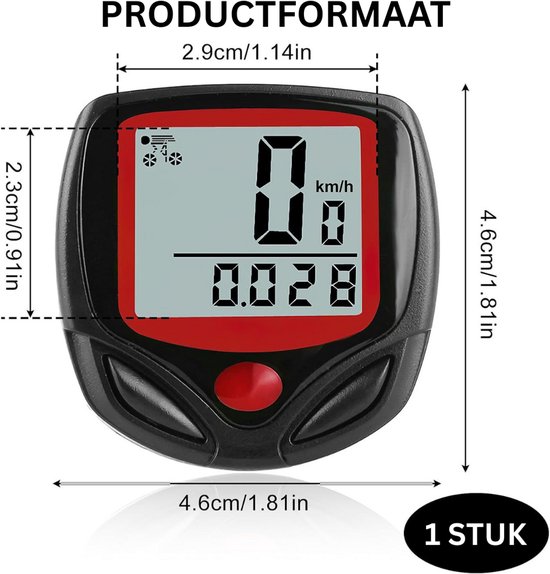 Kilometerteller Fiets - Snelheidsmeter - Fietscomputer Draadloos — afbeelding 2