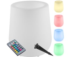 tectake® Luminous Curve Pot - LED Bloempot - Ook te gebruiken als Flessenkoeler - Wijnkoeler - Champagnekoeler - IJsemmer – 16 RGB Kleuren en 5 Lichtmodi - Weerbestendig - Inclusief Lichtbron en Afstandsbediening - Tuindecoratie - Feestverlichting