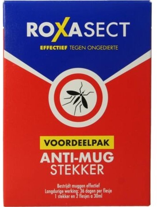 Voordeelpak Roxasect anti-mug stekker: effectief tegen ongedierte met afbeelding van mug.