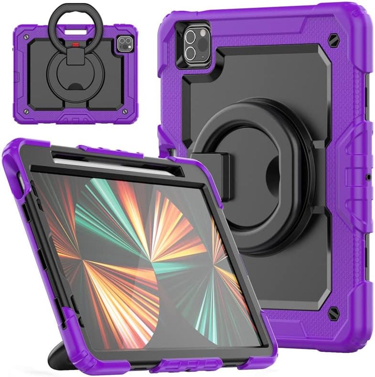iPad Pro 12.9 hoes - 3/4e/5e generatie 2018/2020/2021 full-body beschermhoes voor iPad