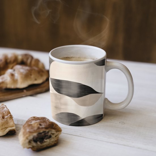Mok - Koffiemok - Grillige vormen - Subtiele overgangen - Dynamisch - Mokken - 350 ML - Beker - Koffiemokken - Theemok