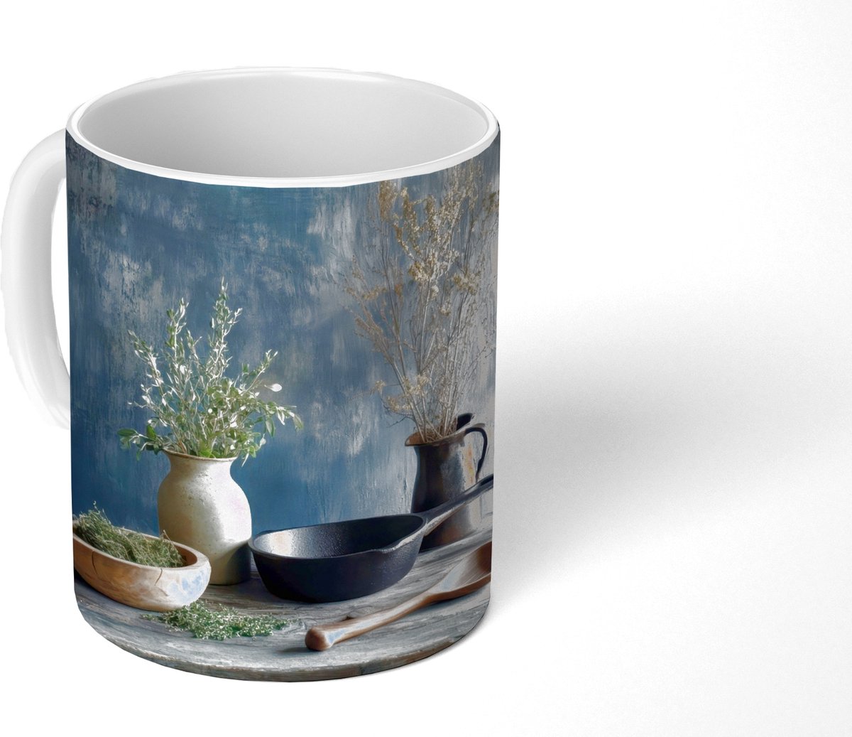 Mok - Koffiemok - Pan - Kruiden - Schilderachtig - Mokken - 350 ML - Beker - Koffiemokken - Theemok