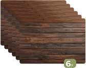 Napperons - 6 pièces - 45x30 cm - Set de table en plastique - Motif planche de bois - Chaleureux - Naturel - Dessous de Assiettes - Décoration de table - Accessoires de décoration de table de Cuisine - Dessous de verre en Vinyl - Décoration de table