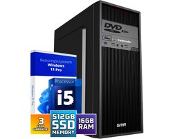 Intel Ultra max Compleet Desktop PC | Intel Core i5 | 16 GB RAM | 512GB SSD | DVD+RW | Windows 11 Pro | Business Office Multimedia Computer