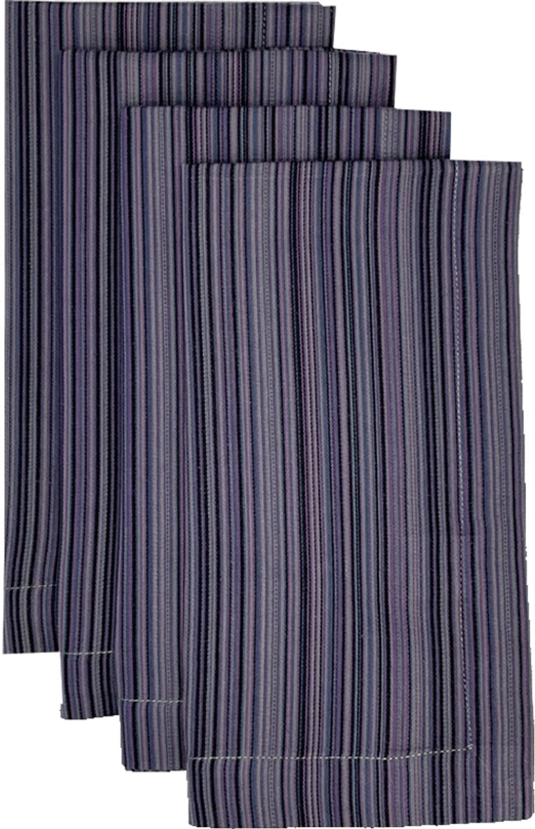 Sarah servet multi black- set van 4
