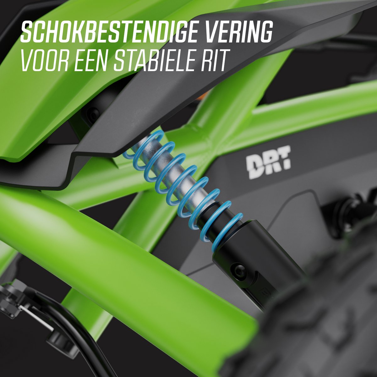 BERG Rally DRT Green Skelter - Soundbox Race - Verstelbare stoel - Schokabsorberende off-road veren - 4+ Jaar - Groen — afbeelding 5