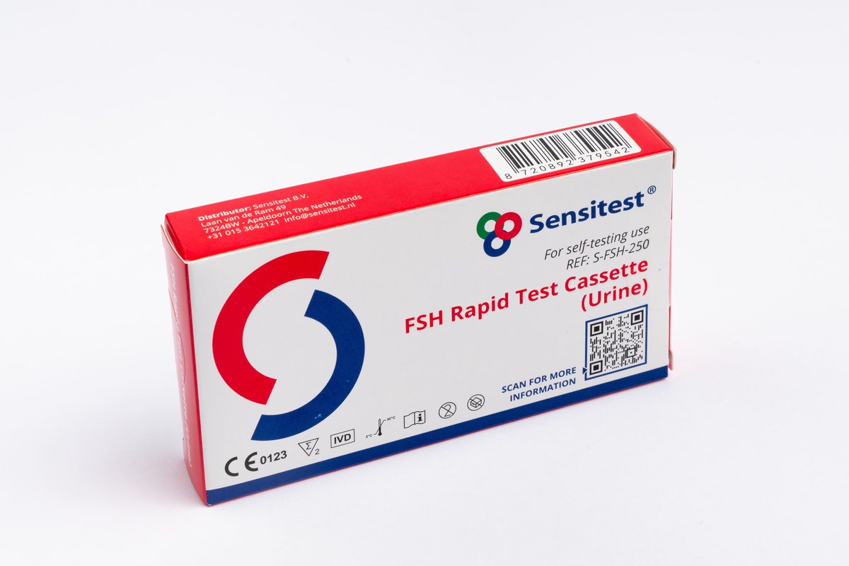 FSH Sneltest – 2 stuks – Zelftest voor (peri)menopauze – Resultaat in ±3 minuten – Eenvoudig thuis te gebruiken – Inclusief pipetten & handleiding