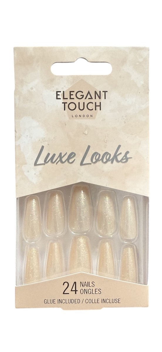 Elegant Touch Luxe Looks Gold Stars Nagels - 24 stuks plaknagels met lijm