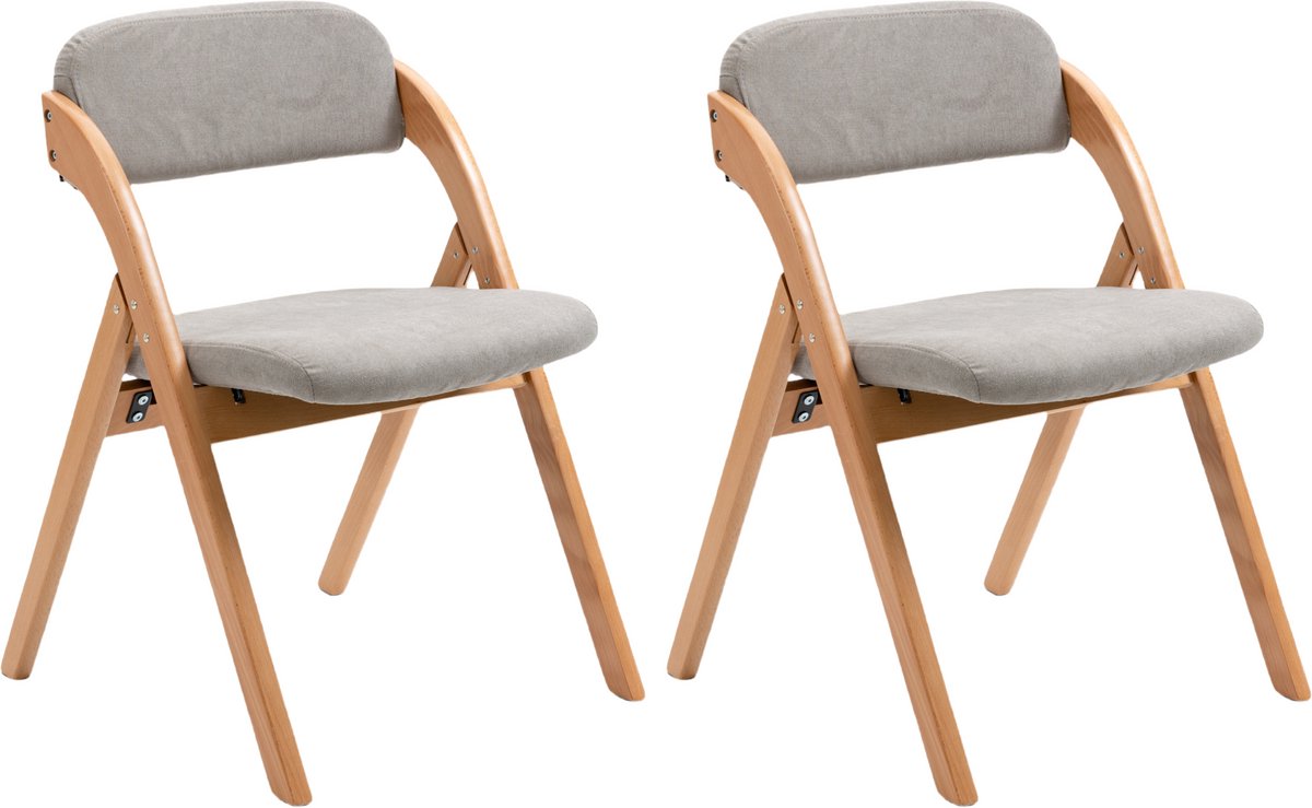 Opvouwbare stoelen met gewatteerde zittingen, houten stapelbare eetkamerstoelen set van 2