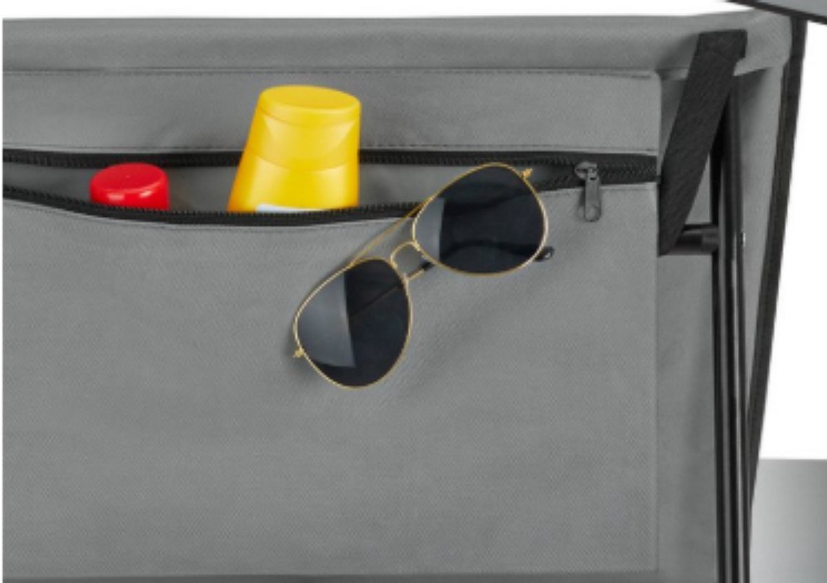 Pincho - Opvouwbaar Ligbed - Strandstoel - Strandmat Verstelbare Rugleuning 155 x 55 cm - Donker Blauw -Lichtgewicht en Draagbaar - Met opbergvak en Hoofdsteun -Camping - Tuin - Zwembad — cadeau in Sport & Outdoor - foto 2