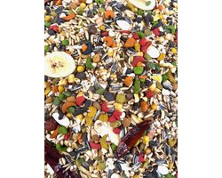 AviCentric Premium Amazone & Kaketoe Zaad – 2x 2 kg – Met ZuPreem Pellets, Gedroogd Fruit, Pepers & Bessen – Complete Papegaaienmix
